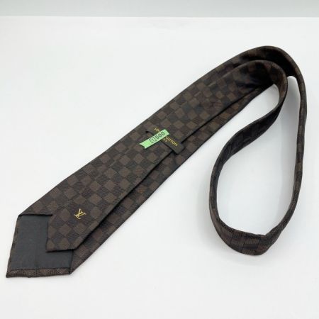  LOUIS VUITTON ルイヴィトン ネクタイ シルク ダミエ柄 ブラウン