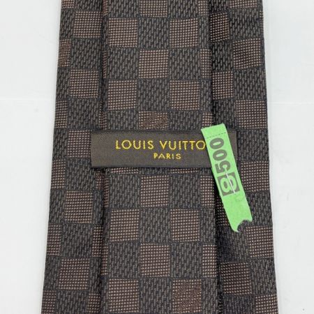 LOUIS VUITTON ルイヴィトン ネクタイ シルク ダミエ柄 ブラウン