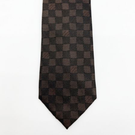  LOUIS VUITTON ルイヴィトン ネクタイ シルク ダミエ柄 ブラウン