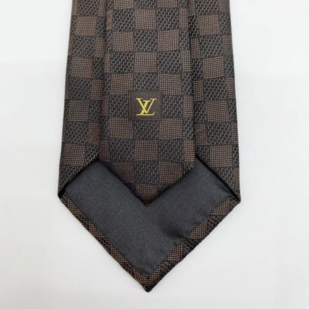  LOUIS VUITTON ルイヴィトン ネクタイ シルク ダミエ柄 ブラウン