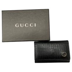 ◆◆ GUCCI グッチ インターロッキングG　キーケース　6連 115225 0959 ブラック Bランク