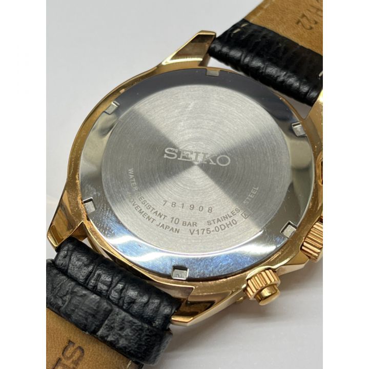 SEIKO セイコー 腕時計 クロノグラフ ソーラー 黒文字盤 V175-0DH0