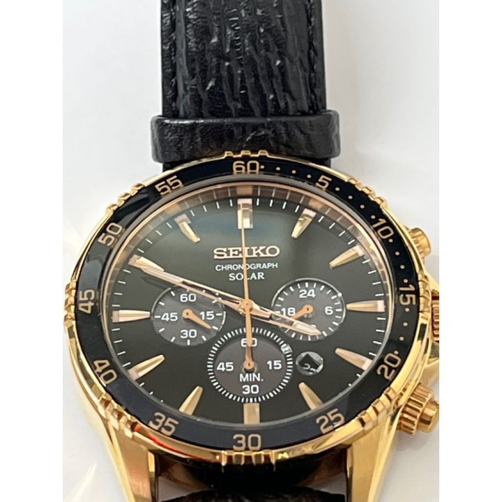 SEIKO セイコー 腕時計 クロノグラフ ソーラー 黒文字盤 V175-0DH0｜中古｜なんでもリサイクルビッグバン