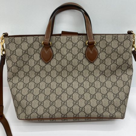  GUCCI グッチ GGスプリーム　ビー トートバッグ　ショルダーバッグ 473887 ブラウン