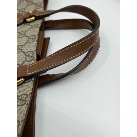  GUCCI グッチ GGスプリーム　ビー トートバッグ　ショルダーバッグ 473887 ブラウン