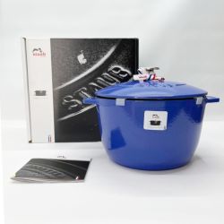 ◆◆ STAUB ストウブ ラ・ココット de GOHAN L 20cm ほうろう 両手鍋 1026726 ブルーベリー Sランク