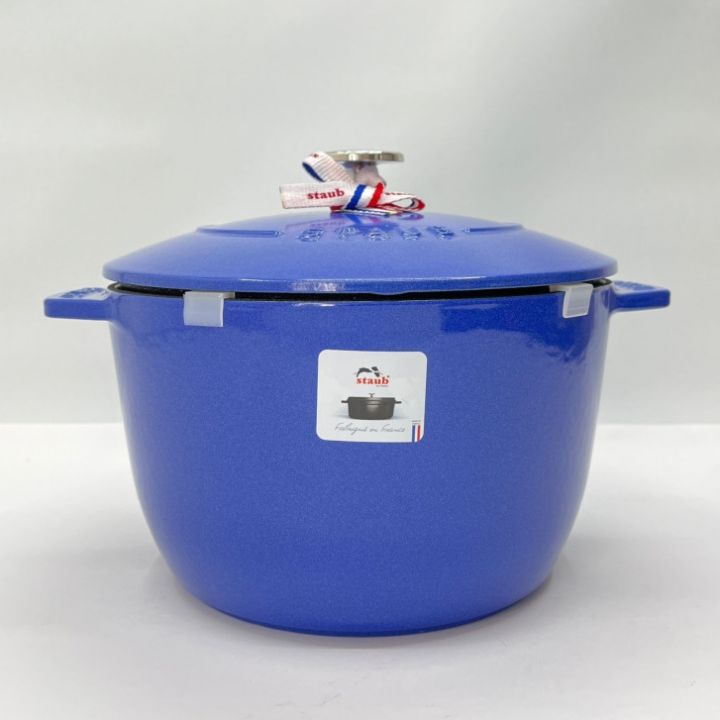 STAUB ストウブ ラ・ココット de GOHAN L 20cm ほうろう 両手鍋 1026726 ブルーベリー｜中古｜なんでもリサイクルビッグバン