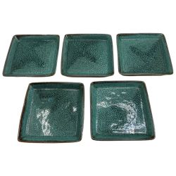◆◆ 小樽窯 テーブルウェア 和食器 角皿　陶器　5Pセット Bランク