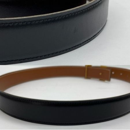  HERMES エルメス Hベルト　ⓧ1994年 ブラック×ゴールド