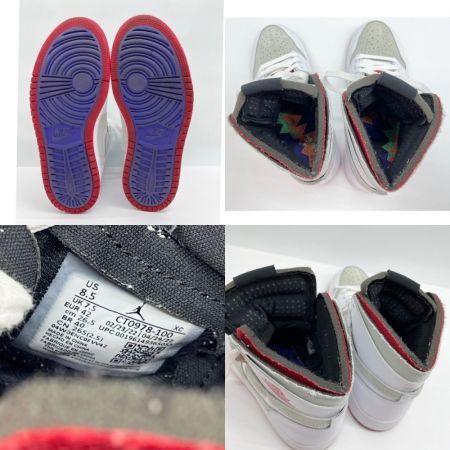  NIKEエアージョーダン エアジョーダン1 ズーム コンフォート ヘア ハイカットスニーカー 26.5cm US8.5 CT0978-100 ホワイト×グレー