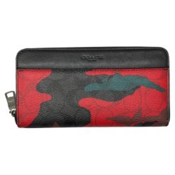 ◆◆ COACH コーチ 長財布 ラウンドファスナー 迷彩 F87189 黒/柄 Bランク