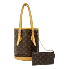  LOUIS VUITTON ルイヴィトン モノグラム プチ・バケット トートバッグ  M42238 ブラウン Cランク