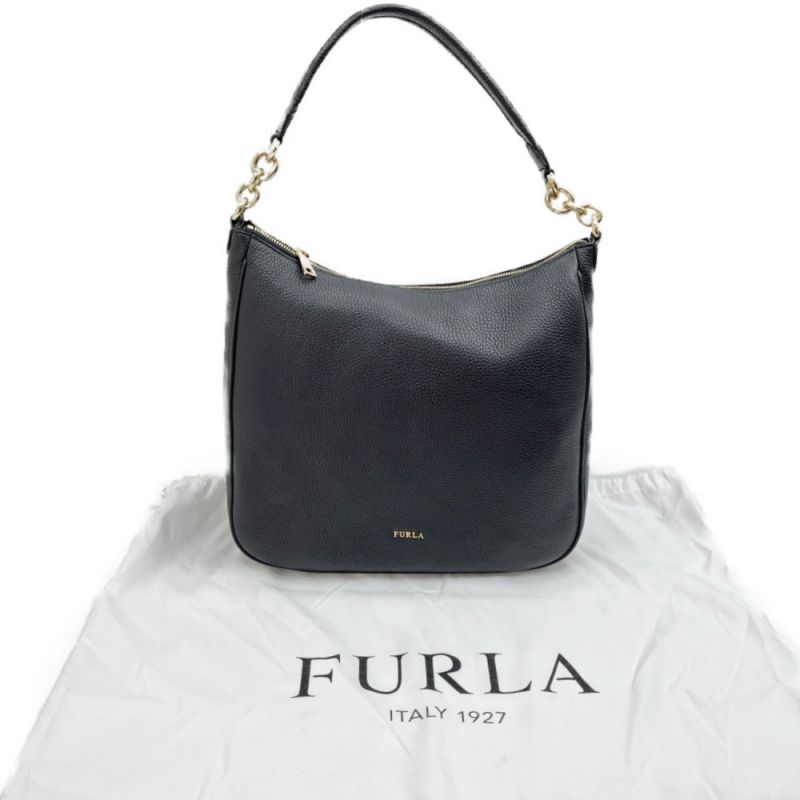 中古】 FURLA フルラ バッグ ワンショルダー レザー ブラック｜総合 ...