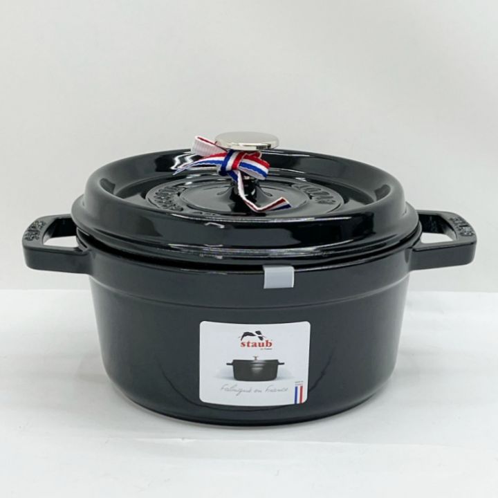 STAUB ストウブ ピコ・ココット ラウンド 両手鍋 ホウロウ鍋 20cm ブラック｜中古｜なんでもリサイクルビッグバン