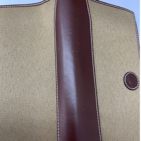  HUNTING WORLD ハンティングワールド 二つ折り 長財布 キャンバス レザー カーキ×ブラウン