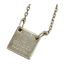 ◆◆ GUCCI グッチ スクエアプレートネックレス SV925 472AR刻印 Cランク