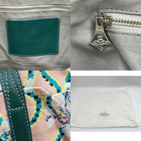  Vivienne Westwood ヴィヴィアン・ウエストウッド トートバッグ ライトピンク キャンバス elite 花 ライトピンク