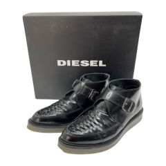  DIESEL ディーゼル シューズ レザー モンクストラップ 25.5㎝　US7.5 Y01405 P0833 T8013 ブラック Cランク