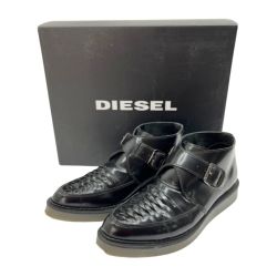 ◆◆ DIESEL ディーゼル シューズ レザー モンクストラップ 25.5㎝　US7.5 Y01405 P0833 T8013 ブラック Cランク