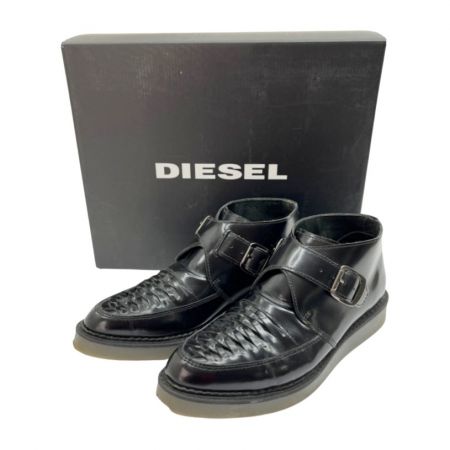  DIESEL ディーゼル シューズ レザー モンクストラップ 25.5㎝　US7.5 Y01405 P0833 T8013 ブラック