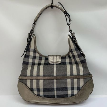  BURBERRY バーバリー バッグ ワンショルダー ライトグレー x シルバー