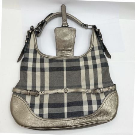  BURBERRY バーバリー バッグ ワンショルダー ライトグレー x シルバー