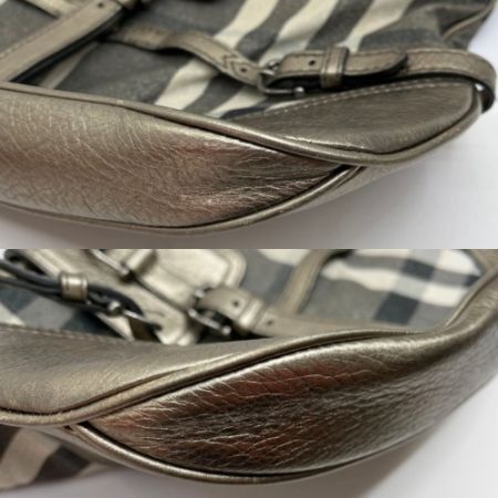  BURBERRY バーバリー バッグ ワンショルダー ライトグレー x シルバー