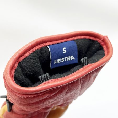 HESTRA へストラ グローブ サイズ5 スキー スノーボード ウィンター用品 赤/茶