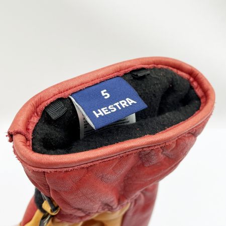  HESTRA へストラ グローブ サイズ5 スキー スノーボード ウィンター用品 赤/茶