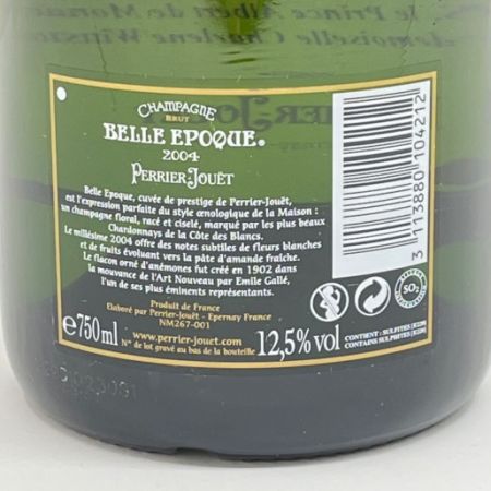  PERRIER-JOUET BELLE EPOQUE 2004 ペリエ ジュエ ベル エポック シャンパーニュ750ml 12% 未開栓