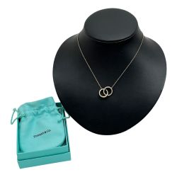 ◆◆ Tiffany & Co. ティファニー ナロー インターロッキング ネックレス ダブルリング SV925 4.3g Bランク