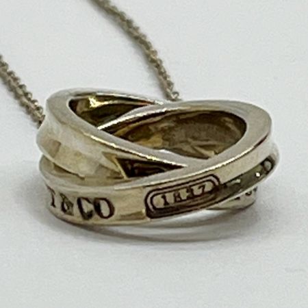  Tiffany & Co. ティファニー ナロー インターロッキング ネックレス ダブルリング SV925 4.3g