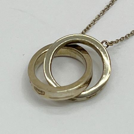  Tiffany & Co. ティファニー ナロー インターロッキング ネックレス ダブルリング SV925 4.3g