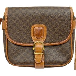 ◆◆ CELINE セリーヌ ショルダーバッグ マカダム オールド DM91 ブラウン Bランク