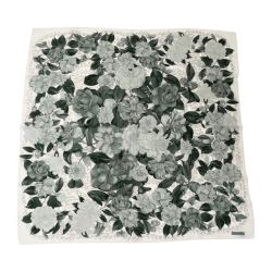 ◆◆ CHANEL シャネル シルクスカーフ グリーン花柄 グリーン花柄 Bランク