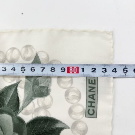  CHANEL シャネル シルクスカーフ グリーン花柄 グリーン花柄