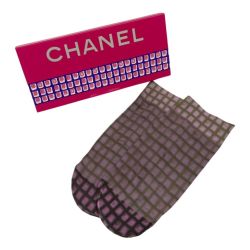 ◆◆ CHANEL シャネル 靴下 ソックス 透け ピンク×カーキ x カーキ Cランク