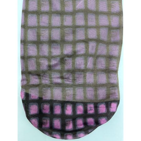  CHANEL シャネル 靴下 ソックス 透け ピンク×カーキ x カーキ