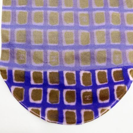  CHANEL シャネル 靴下 ソックス 透け カーキ x パープル