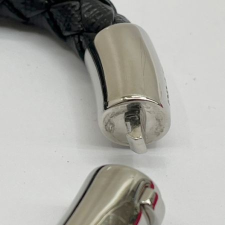  PRADA プラダ バングル ブレスレット サフィアーノカーフレザー 編み込み 84305/1IB144 ブラック