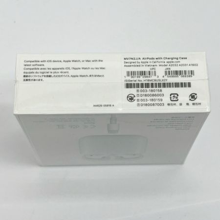  Apple アップル  AirPods エアポッズ 第2世代 ワイヤレスイヤホン MV7N2J/A