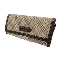 ◆◆ BURBERRY BLUE LABEL バーバリーブルーレーベル 長財布 チェック ベージュ x ライトピンク Bランク