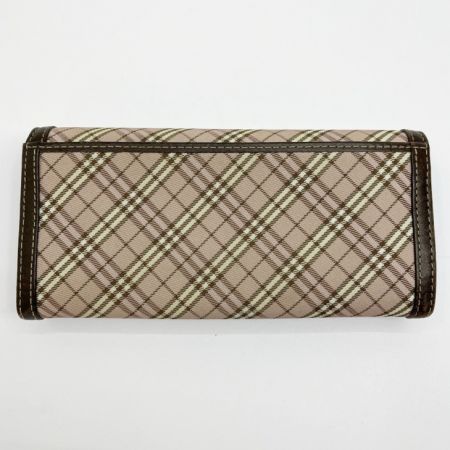  BURBERRY BLUE LABEL バーバリーブルーレーベル 長財布 チェック ベージュ x ライトピンク