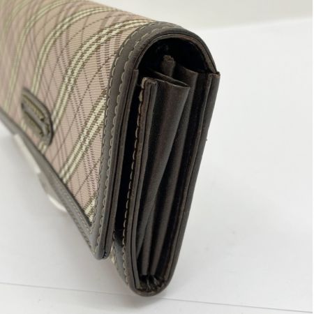  BURBERRY BLUE LABEL バーバリーブルーレーベル 長財布 チェック ベージュ x ライトピンク