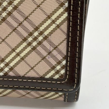  BURBERRY BLUE LABEL バーバリーブルーレーベル 長財布 チェック ベージュ x ライトピンク