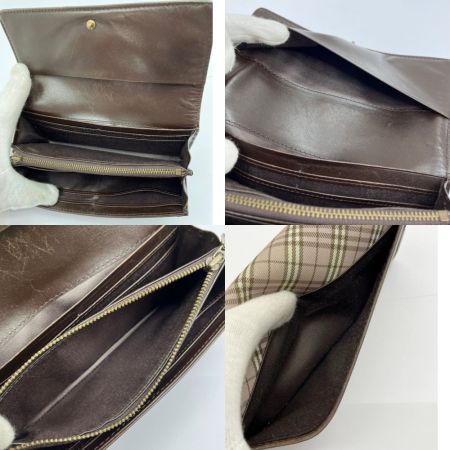  BURBERRY BLUE LABEL バーバリーブルーレーベル 長財布 チェック ベージュ x ライトピンク