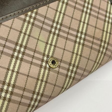  BURBERRY BLUE LABEL バーバリーブルーレーベル 長財布 チェック ベージュ x ライトピンク