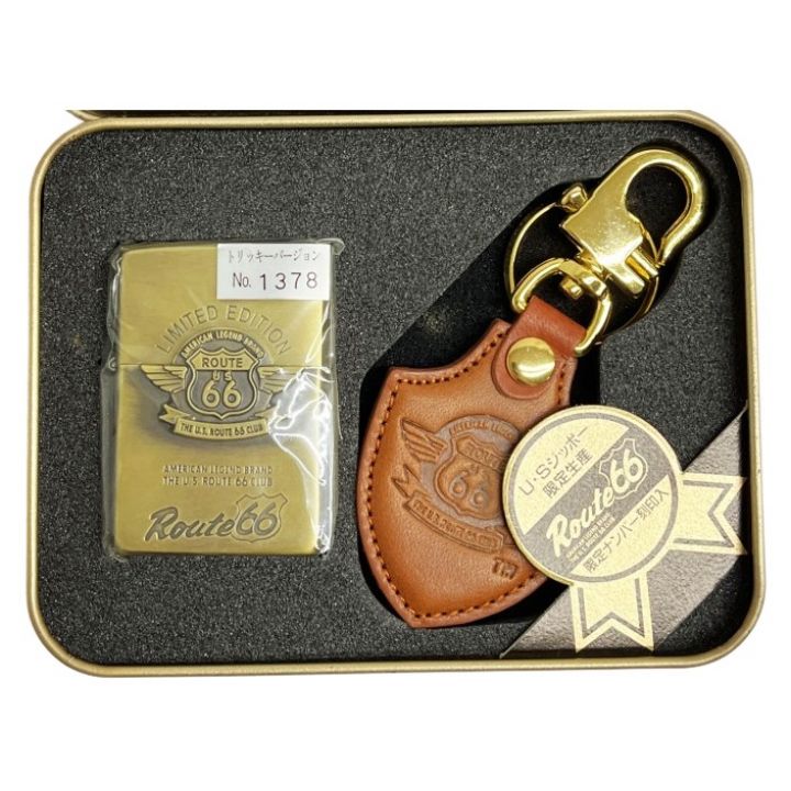 ZIPPO ルート66 ROUTE66 トリッキーバージョン LIMITED EDITION ジッポ ゴールド｜中古｜なんでもリサイクルビッグバン