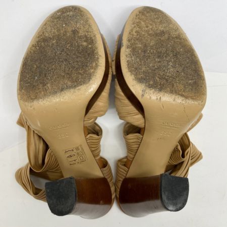  GUCCI グッチ サンダル オープントゥサンダル 22.5㎝ ブラウン x ベージュ