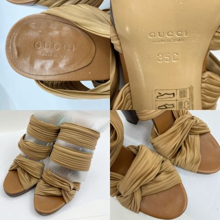  GUCCI グッチ サンダル オープントゥサンダル 22.5㎝ ブラウン x ベージュ